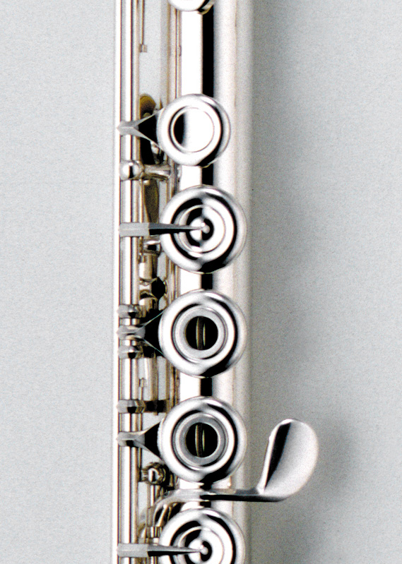 Silver flute with silver keys