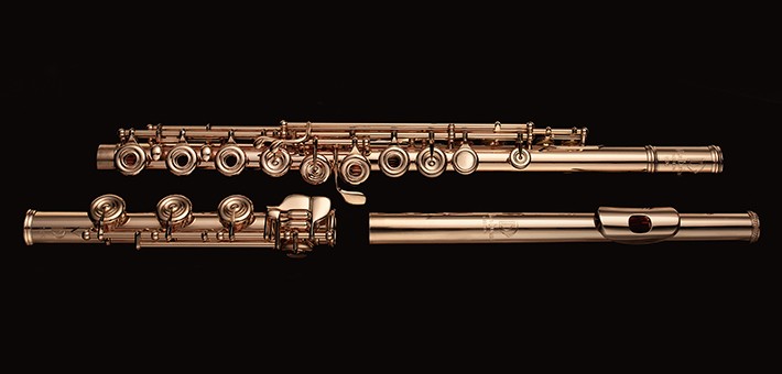 Solid gold custom Elite Burkart flute